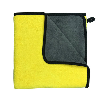 Mikrofaser Handtuch in der Farbe Gelb und innenseitig Grau.